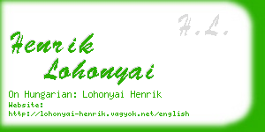 henrik lohonyai business card